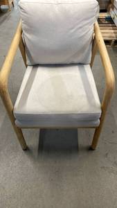 lot 3034 image: Tufeld Wood Arm Chair Beige - Project 62