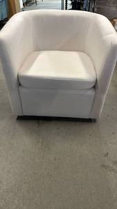 lot 3035 image: Vernon Upholstered Barrel Swivel Accent Chair Natural Linen - Threshold designed with Studio McGee Polyester, Plywood Frame