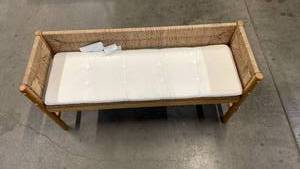 lot 3040 image: Elden Wood Bench with Loose Cushion Seat Multicolor Naturals - Threshold designed with Studio McGee Fully Assembled