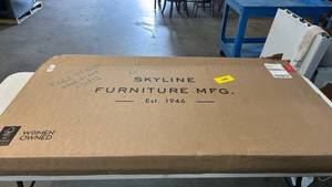 lot 8007 image: Skyline Furniture MFG. Upholstered Twin Size Headboard with Floral Pattern