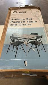 lot 8024 image: PeakForm 5-Piece Set Padded Table and Chairs