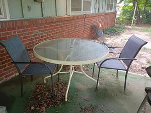 lot 1001 image: Patio Table and 2 Chairs.    Table is 28 x 48