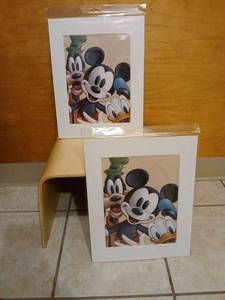 lot 1135 image: Bent Plywood Childs Desk with Cutout Handles with Disney photo