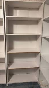 lot 1201 image: White Shelving Unit 71 34 x 29 34 inches