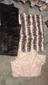 lot 1222 image: Faux Fur - Black Gray White