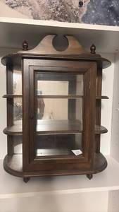 lot 1223 image: Wood Display Cabinet with Glass Door