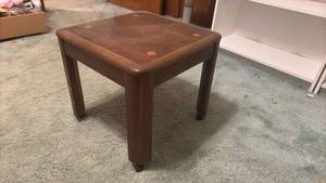 lot 1224 image: Wood Side Table with Circular Details