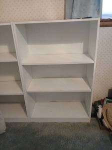 lot 1307 image: 2, 43.5x27.5 x11.5white book shelves