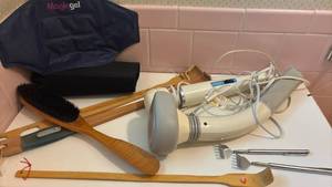lot 1408 image: Hitachi Magic Wand Massager Back Brace Back Scratchers and more
