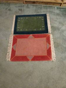 lot 1503 image: Decorative Rugs with Fringe 28x17
