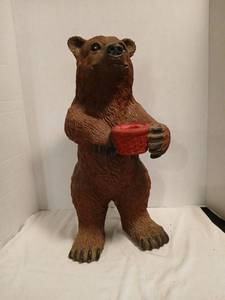 lot 1531 image: Bear Figurine, duckgoose Figurine, and Framed Quilted Wall Art