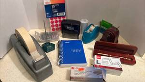 lot 1707 image: Tape Dispenser Stapler Stamp Notebook and more