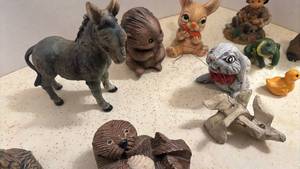 lot 1711 image: Mixed Animal Figurines with Donkey Rabbit Otter Duck Frog Dog and more