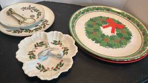 lot 1737 image: Holiday Platters and more
