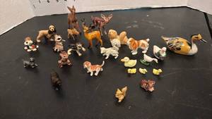 lot 1754 image: Micro Miniature Animal Figurines Dogs Deer Ducks Birds and more