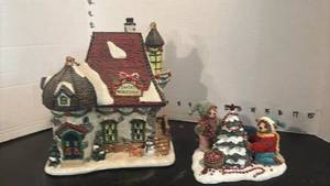 lot 1763 image: Santas Workshop Figurine Building with Accessories