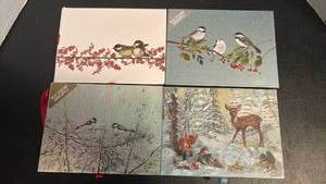 lot 1772 image: Peter Pauper Press Deluxe Holiday Cards Chickadees in Winter 20 Cards 21 Envelopes Qty 4