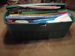 lot 1796 image: Large Tote with Christmas Wrapping and More