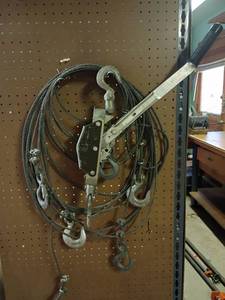lot 2011 image: Chain Hoist with Wire Rope and Hooks