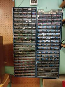 lot 2019 image: Storage Compartments plus Contents.   Approximately 186 Containers.   Will need removed from wall