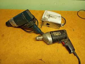 lot 2025 image: Craftsman Electric Drill, Montgomery Wards Drill and Sabre Saw