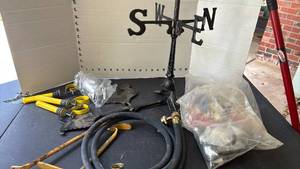 lot 2106 image: Stand, Hose, Clamps, and Hardware Lot