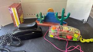 lot 2108 image: Lot of Vintage Telephones and Accessories with Books