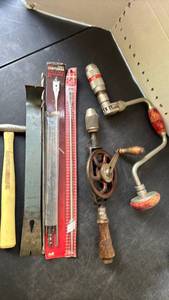 lot 2116 image: Craftsman Hand Tools Lot Woodworking Bits Brace Auger 920874