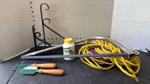lot 2119 image: Craftsman Hack Saw Hand Cultivators Rakes Yellow Rope and more