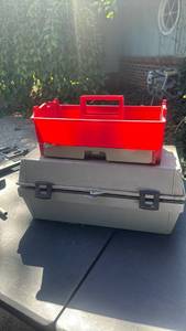 lot 2202 image: Sears Craftsman Tool Box with Hardware and Electrical Supplies