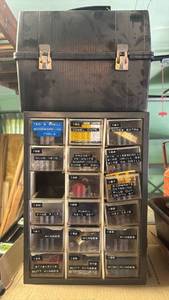 lot 2204 image: Tool Box with 18-Drawer Organizer and Lunch Box