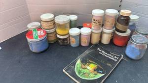 lot 2208 image: Lot of Enamel Paints and Art Supplies with Reference Book