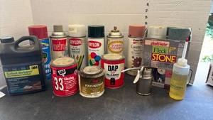 lot 2244 image: Lot of Paint, Varnish Remover, and Glazing Compound Products