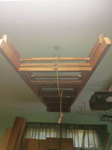 lot 2318 image: 5ft Wooden Ladder.   Will need to get down from ceiling