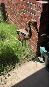 lot 3104 image: Cast Metal Turkey Garden Stake Yard Ornament