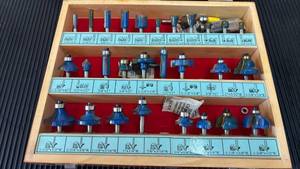 lot 4617 image: Router Bit Set Wood Working Multiple Profiles Wooden Box Storage