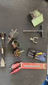 lot 4620 image: Mixed Hand Tools Lot Hole Saws Drill Bits Puller Hammer Wrench