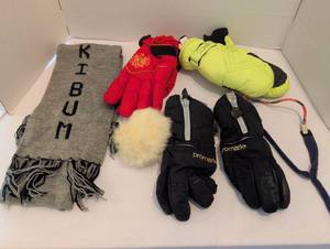 lot 1011 image: Winter Gloves & Accessories Bundle Promark, Vicelem, Red & Yellow Gloves, Scarf, more