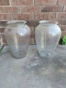 lot 1104 image: Glass Jar Pair with Rim 2-Count 15x9in