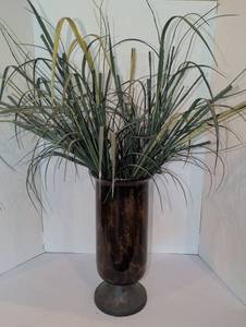 lot 1113 image: Decorative Vase with Faux Plant Arrangement. Vase 16 in tall