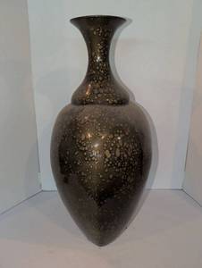 lot 1115 image: Decorative Plastic Vase with Gold Spotted Pattern Dark Finish. 24 h