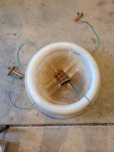 lot 1213 image: Old plastic Christmas tree stand