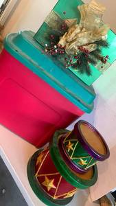 lot 1408 image: Christmas gift boxes and bin