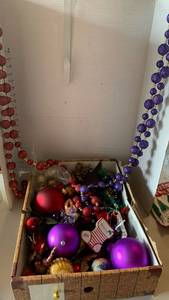 lot 1534 image: Christmas Ornament Lot with Balls, Beads, Figurines and Decor