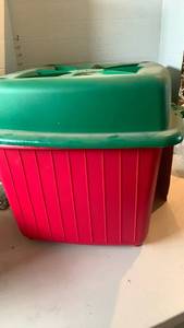 lot 1545 image: Holiday Ornament Assortment Red Green Storage Container