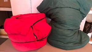 lot 1636 image: Coleman Sleeping Bag 2-Piece Lot Red Green