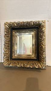 lot 1645 image: Ornate Gold and Black Nested Picture Frame with Mirror Glass
