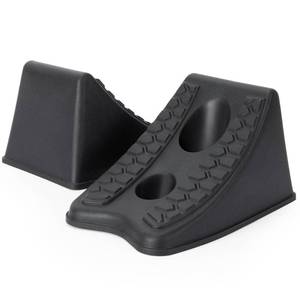 lot 168 image: TONDA Wheel Chocks, Heavy Duty Wheel Wedge for Car, Travel Trailer, RV - 8�4.7�4.7 - 2 Pack, Black - Retail $10