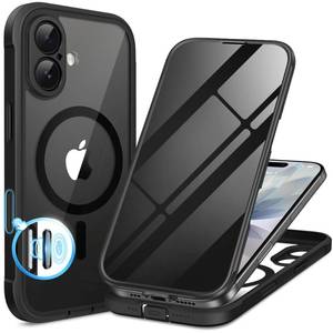 lot 171 image: BERFY for iPhone 17 Case, Compatible with MagSafe, Built-in Privacy Screen Protector, Camera Protection, Shockproof Full Body Phone Case 6.3, Clear Black - Retail $30