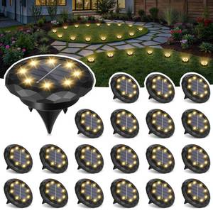 lot 197 image: SOLPEX Mini Solar Ground Lights, 20 Pack Pathway Solar Lights Outdoor Waterproof, Garden Lights for Driveway Walkway Yard Landscape (Warm White) - Retail $35